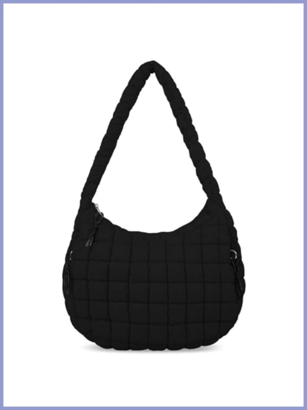 Quilted Puffer Tote Bag Lightweight Nylon Large Crossbody Hobo